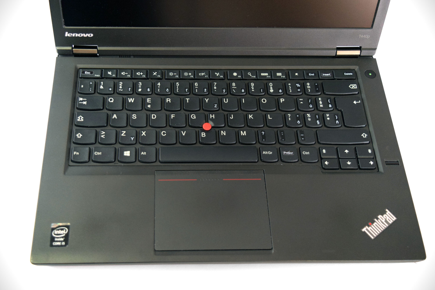 Lenovo ThinkPad T440p - pohľad na klávesnicu